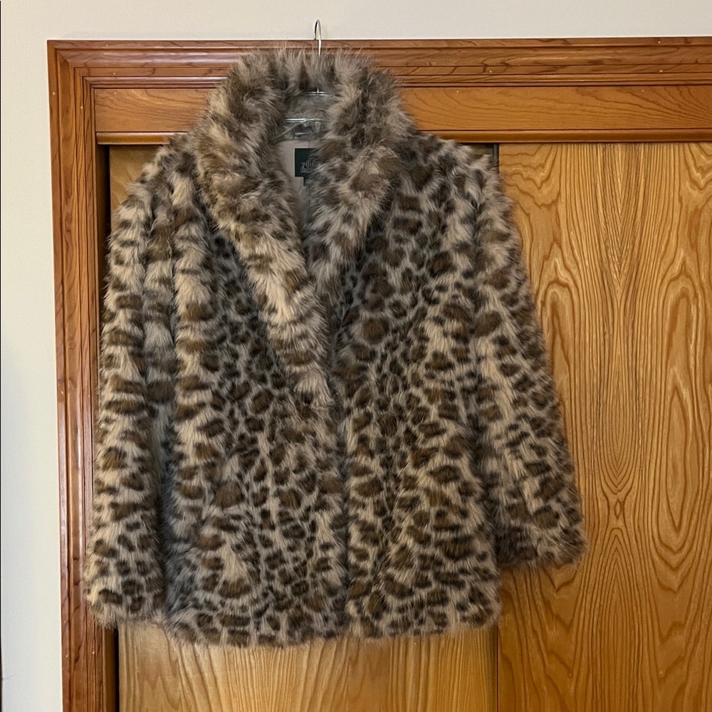 Leopard Print Soft Faux Fur Coat